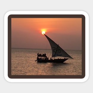 sunset relax 弛 chi sign sailboat seascape sailing Sticker
